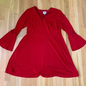 Red Bell Sleeve Dress